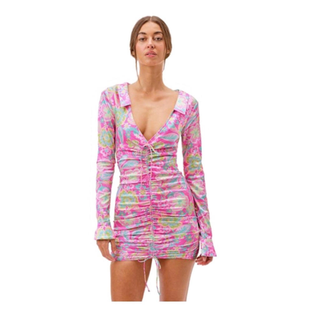 For Love & Lemons Julien Long Sleeve Mini Dress